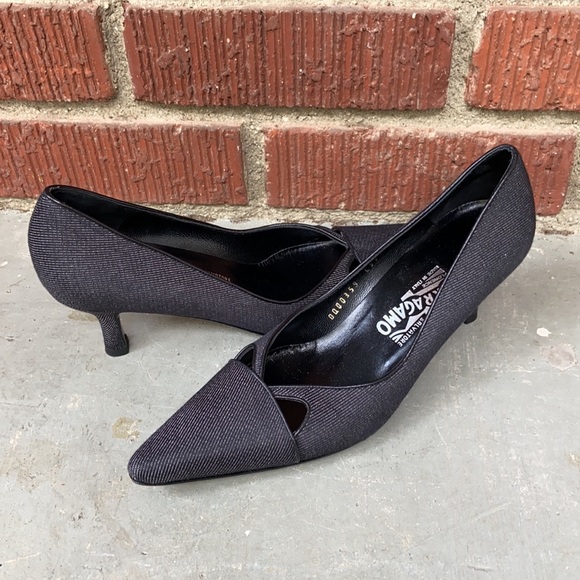 Salvatore Ferragamo Denim Heels - Picture 2 of 11